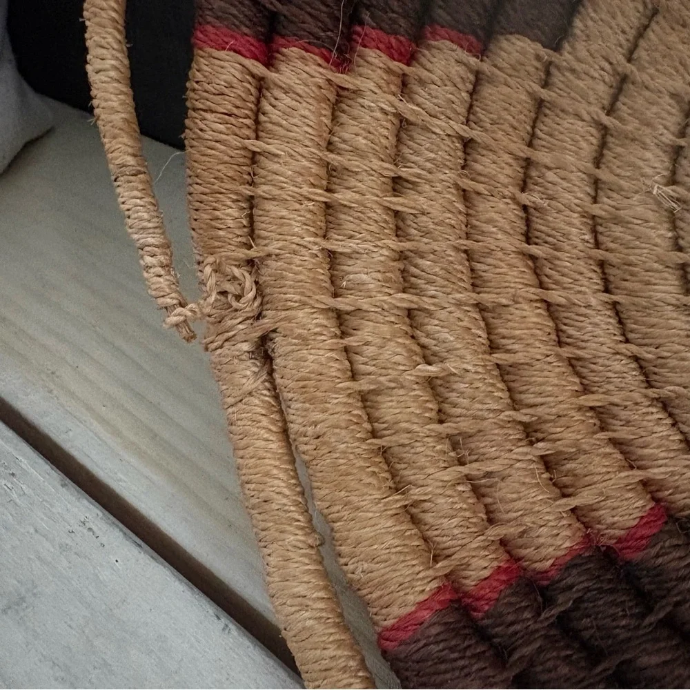 Handmade Coil Woven Twine Basket Santa Fe Style Native American Bowl